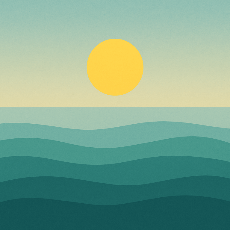 Beaming Bernie minimalist abstract illustration of Stronger sun higher in sky, bright yellow and sky blue gradient, visible alignment, symbolic of standing firm.: Courage Isn’t Rebellion — It’s Alignment in Action