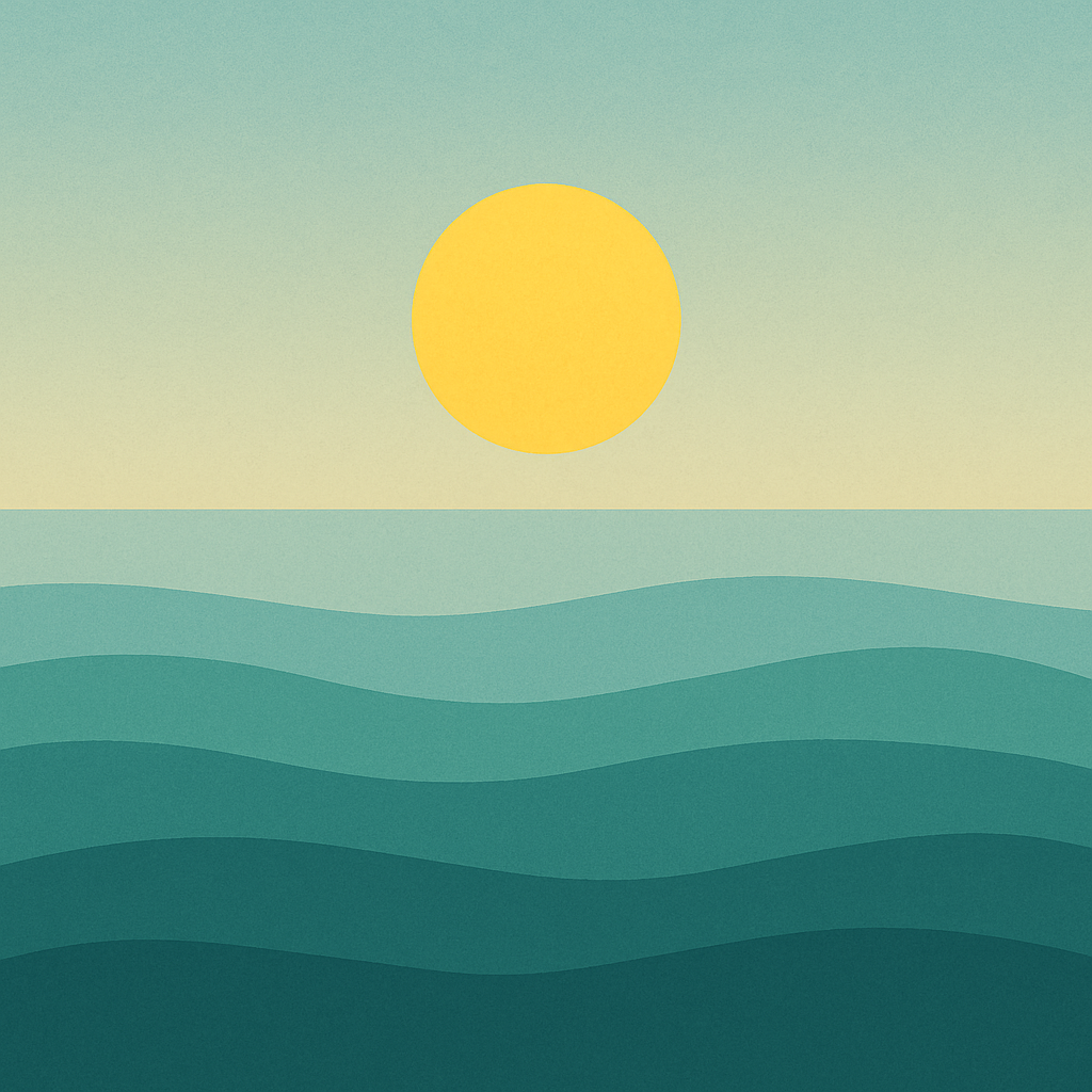 Beaming Bernie minimalist abstract illustration of Stronger sun higher in sky, bright yellow and sky blue gradient, visible alignment, symbolic of standing firm.: Courage Isn’t Rebellion — It’s Alignment in Action