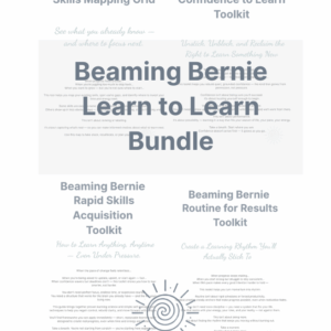 Beaming Bernie Learn to Learn Bundle cover – slate grey series branding with four toolkit titles.