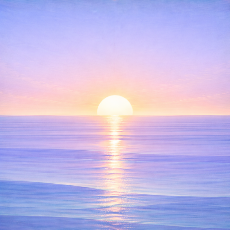 Beaming Bernie — warmer end-spring light over steady sea-glass waves, reflecting the post’s intent: building self-trust through repeated returns.