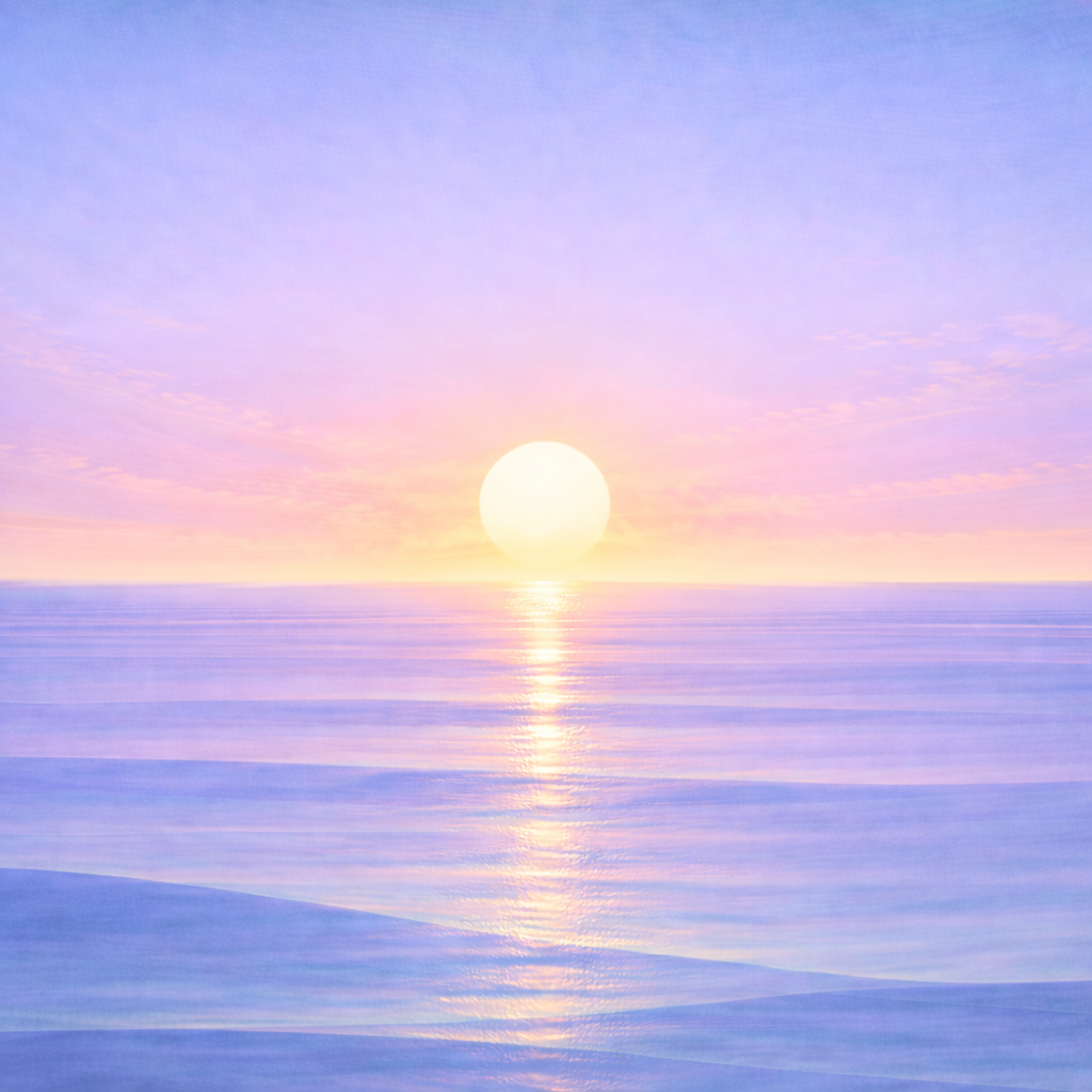Beaming Bernie — a calm bay-hint seascape in warm light, reflecting the post’s intent: defining what still counts when life is full.