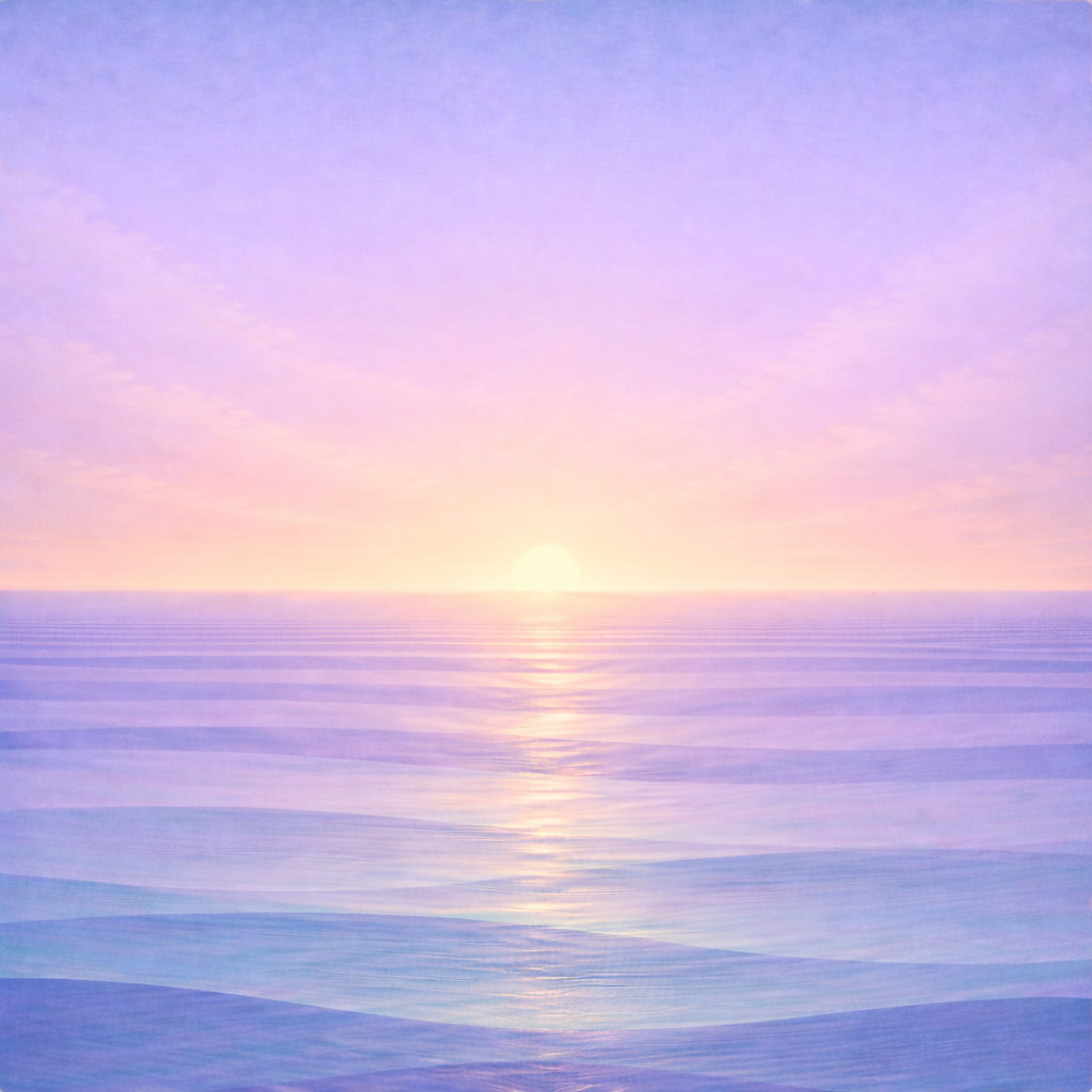 Beaming Bernie — gentle mid-spring light over rhythmic wave bands, echoing the post’s intent: building confidence through one repeatable starting point.
