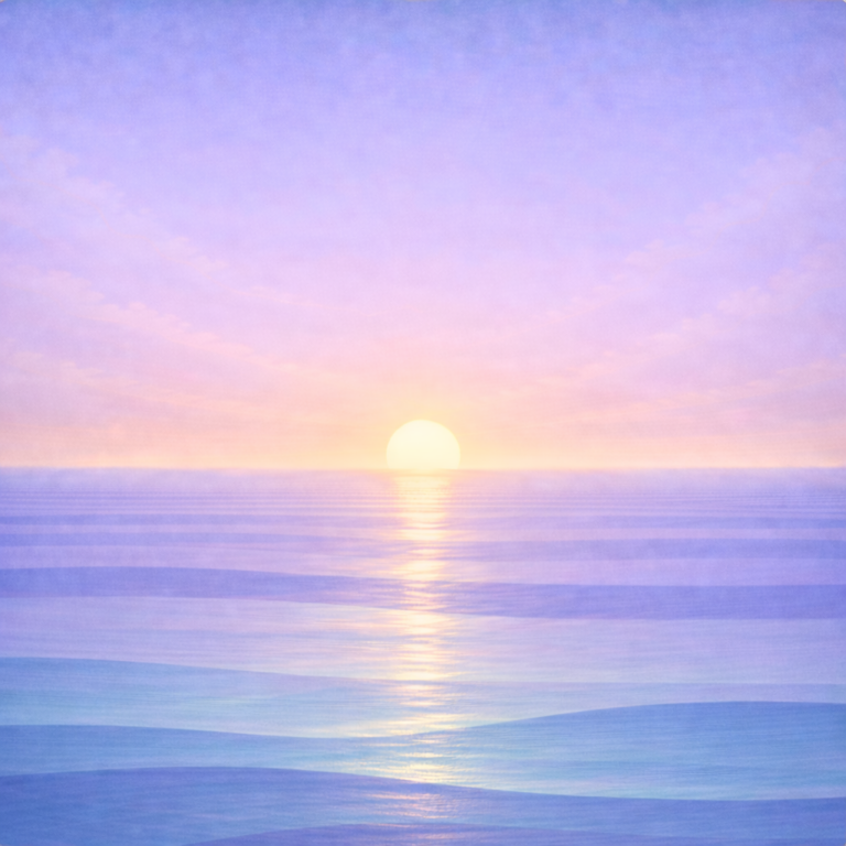 Beaming Bernie — calm spring waves with subtle rhythm emphasis, reflecting the post’s intent: returning smaller to keep confidence moving.