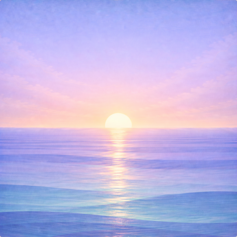 Beaming Bernie — open spring sky above calm layered waves, reflecting the post’s intent: choosing a clean, smaller return over a dramatic restart.