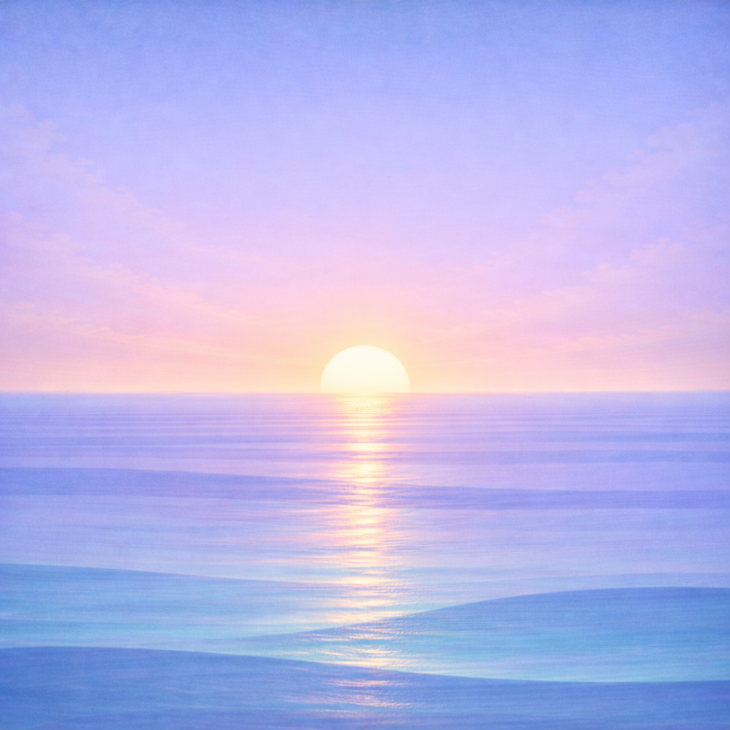 Beaming Bernie — late-spring clarity with a soft mist over sea-glass waves, reflecting the post’s intent: making hidden progress visible and credible.