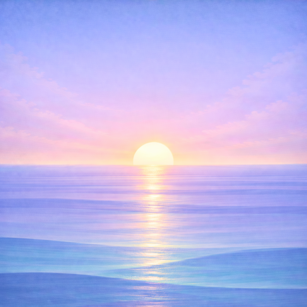 Beaming Bernie — gentle shimmer on calm late-spring waves, reflecting the post’s intent: noticing small progress and letting it count.